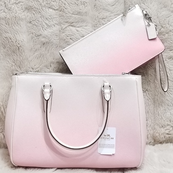 🚫SOLD🚫NWT 2 PC COACH PINK LEATHER OMBRE SET - Picture 2 of 8